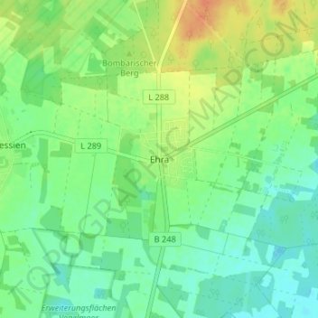 Topografische Karte Ehra, Höhe, Relief