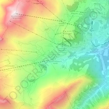 Topografische Karte Innerarosa, Höhe, Relief