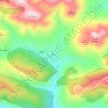 Topografische Karte Buiza, Höhe, Relief