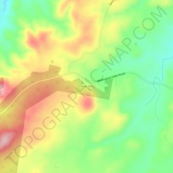 Topografische Karte Tent Hill, Höhe, Relief