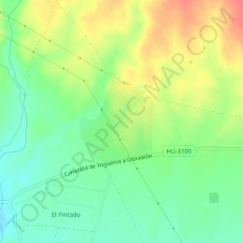 Topografische Karte Los Centenales, Höhe, Relief