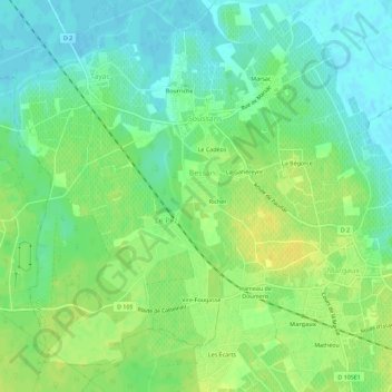 Topografische Karte Caboy, Höhe, Relief