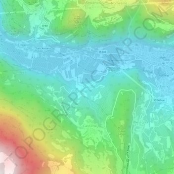 Topografische Karte Sano, Höhe, Relief