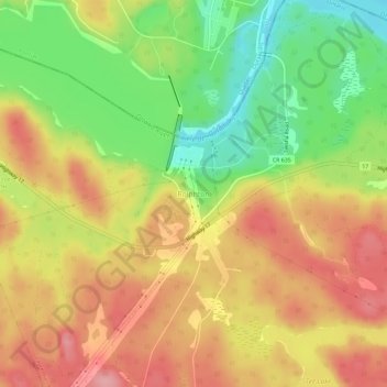 Topografische Karte Rolphton, Höhe, Relief