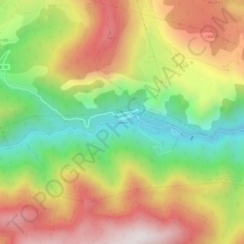 Topografische Karte Gesse, Höhe, Relief