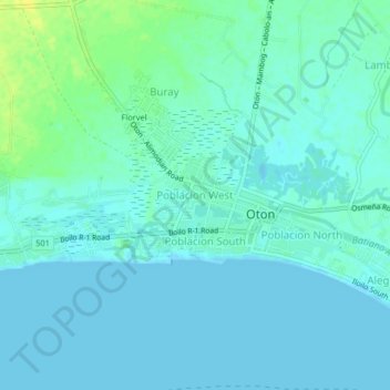 Topografische Karte Poblacion West, Höhe, Relief