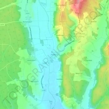 Topografische Karte Draßling, Höhe, Relief