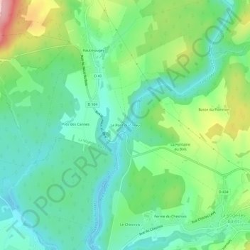 Topografische Karte Le Pont du Coney, Höhe, Relief