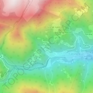 Topografische Karte Borgata Beitoni, Höhe, Relief
