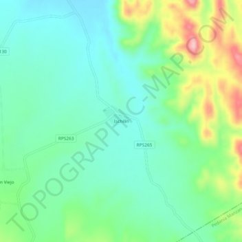 Topografische Karte Ischilín, Höhe, Relief