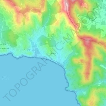 Topografische Karte Gigaro, Höhe, Relief