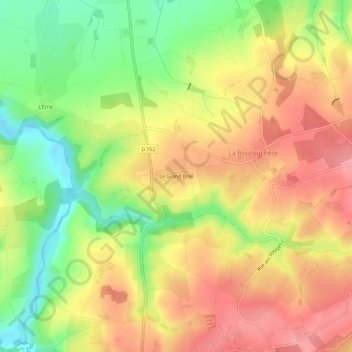 Topografische Karte Le Grand Breil, Höhe, Relief