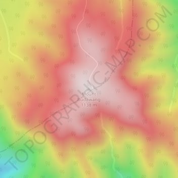 Topografische Karte Mount Budawang, Höhe, Relief