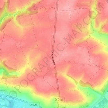Topografische Karte Haute Visée, Höhe, Relief