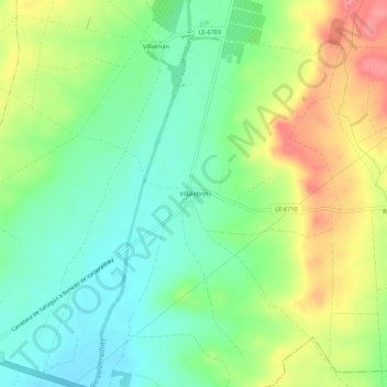 Topografische Karte Villalebrín, Höhe, Relief