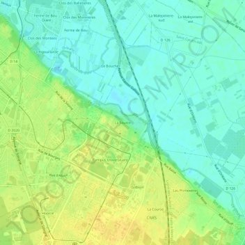 Topografische Karte La Source, Höhe, Relief