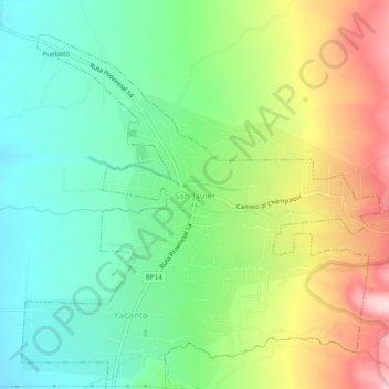 Topografische Karte San Javier, Höhe, Relief