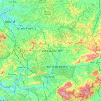 Topografische Karte Francisco Morato, Höhe, Relief