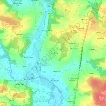 Topografische Karte Le Roc Brien, Höhe, Relief