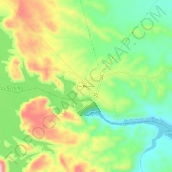 Topografische Karte Los Reyunos, Höhe, Relief