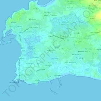 Topografische Karte Kerligristic, Höhe, Relief