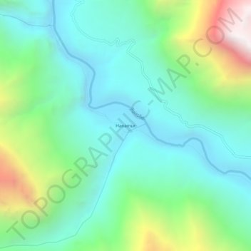 Topografische Karte Hanamur, Höhe, Relief