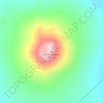 Topografische Karte Cerro Cansino, Höhe, Relief