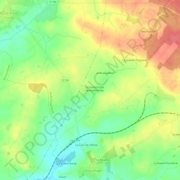Topografische Karte Froid Fonds, Höhe, Relief