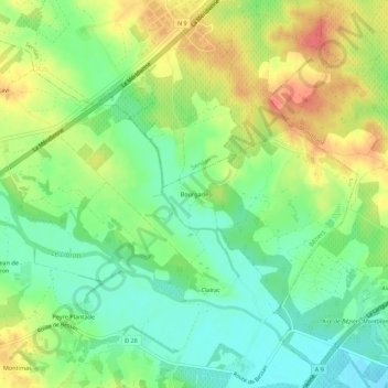 Topografische Karte Bourgade, Höhe, Relief