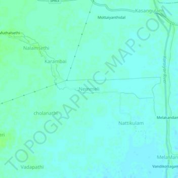 Topografische Karte Nemmeli, Höhe, Relief