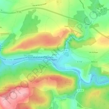 Topografische Karte Liscuis, Höhe, Relief