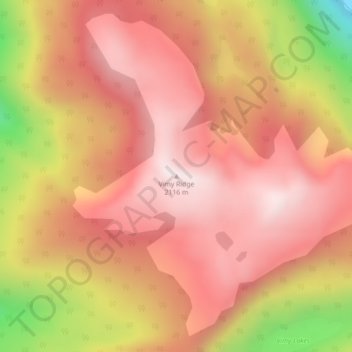 Topografische Karte Vimy Ridge, Höhe, Relief