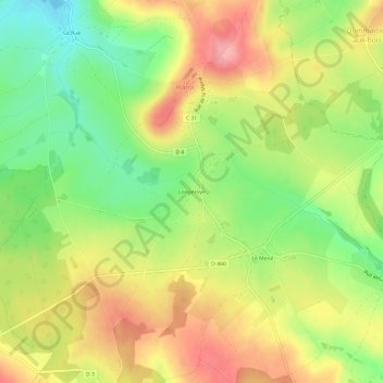 Topografische Karte Longeroye, Höhe, Relief