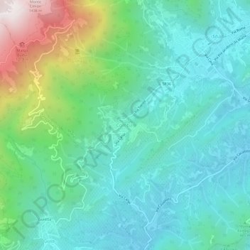 Topografische Karte Combài, Höhe, Relief