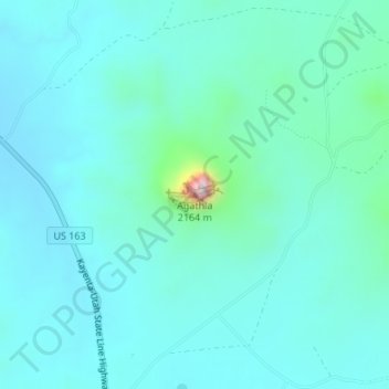 Topografische Karte Agathla, Höhe, Relief