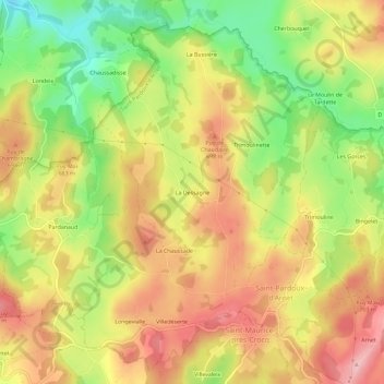 Topografische Karte La Dessagne, Höhe, Relief