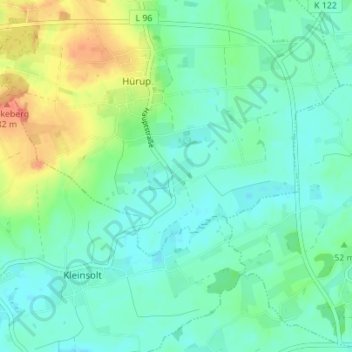 Topografische Karte Kielsgaard, Höhe, Relief