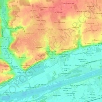 Topografische Karte Sous le Château, Höhe, Relief