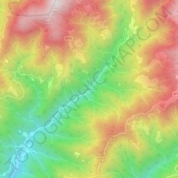 Topografische Karte Valbona, Höhe, Relief