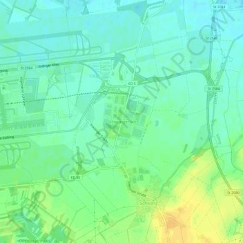 Topografische Karte Schwaigerloh, Höhe, Relief