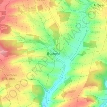 Topografische Karte Büchold, Höhe, Relief