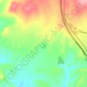 Topografische Karte Coracho, Höhe, Relief