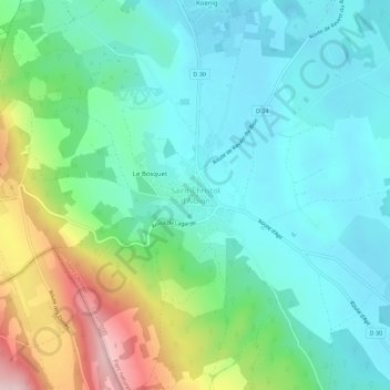 Topografische Karte Saint-Christol d'Albion, Höhe, Relief