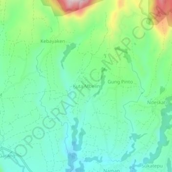 Topografische Karte Kuta Mbelin, Höhe, Relief