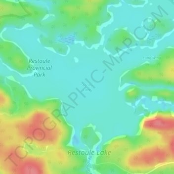 Topografische Karte Stormy Lake, Höhe, Relief