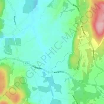 Topografische Karte Kville, Höhe, Relief