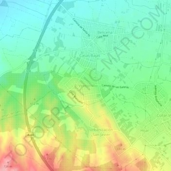 Topografische Karte El Ventorrillo, Höhe, Relief