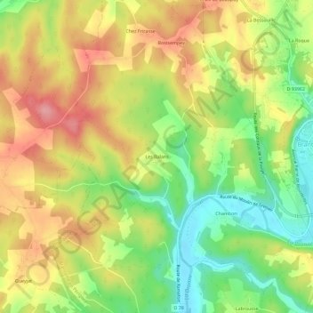 Topografische Karte Les Balans, Höhe, Relief