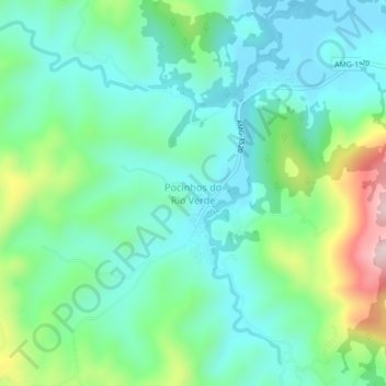 Topografische Karte Pocinhos do Rio Verde, Höhe, Relief