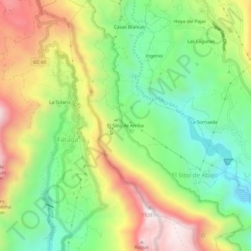 Topografische Karte El Sitio de Arriba, Höhe, Relief